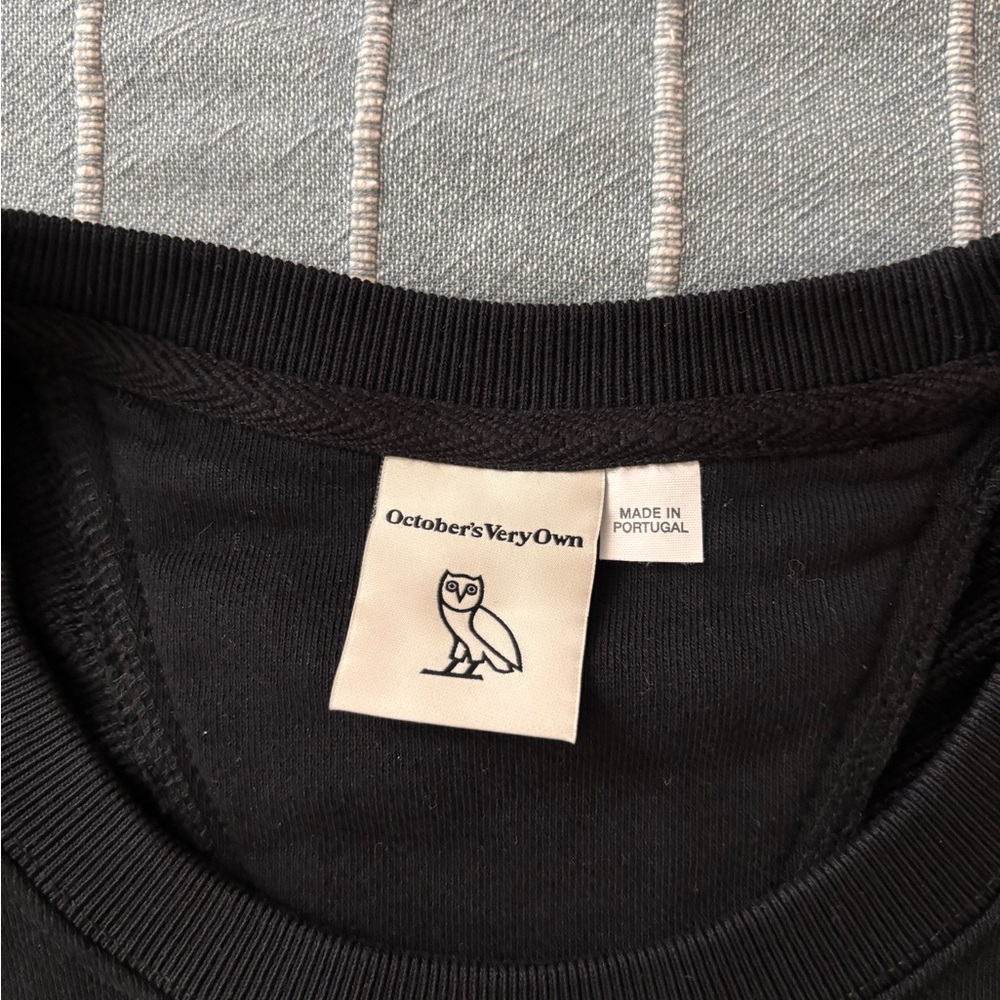 OVO Black Crew Neck Sweater with Gold Logo - Picture 3 of 16